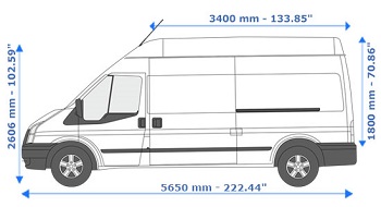 transit van removal size